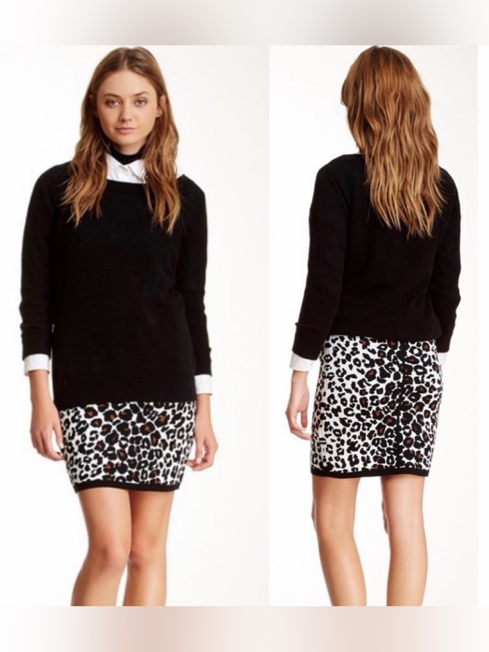 A.L.C leopard print mini skirt sz S